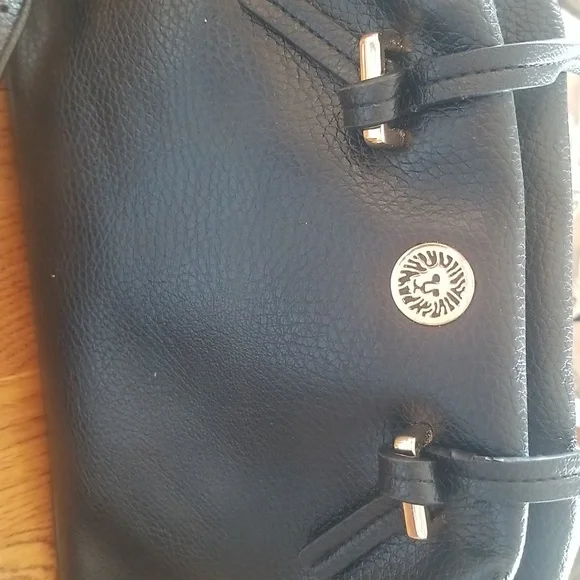 Anne Klein black 3 ajustable long strap & double handled purse - Picture 8 of 10